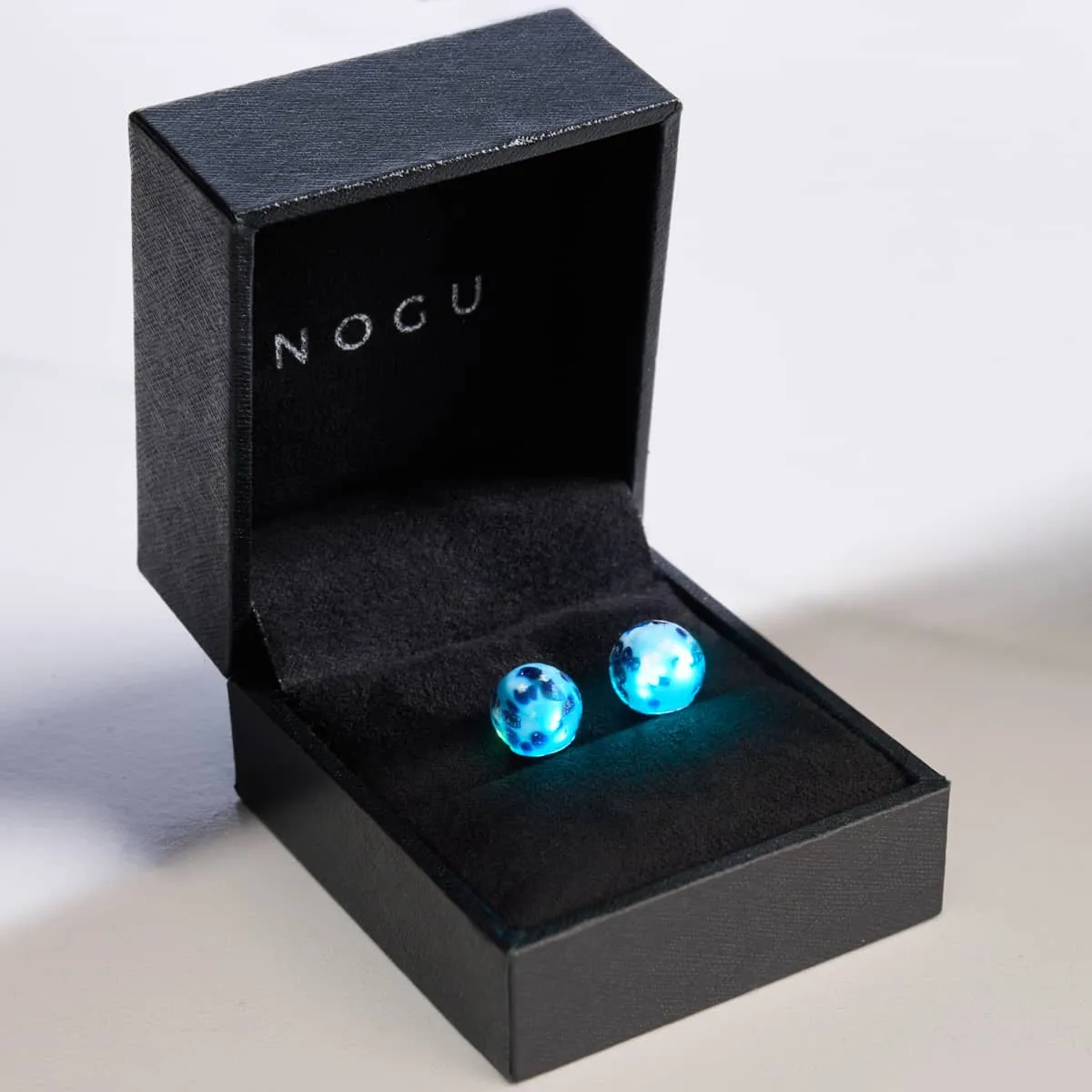 Blue Seaspray | .925 Sterling Silver | Firefly Glass Stud Earrings