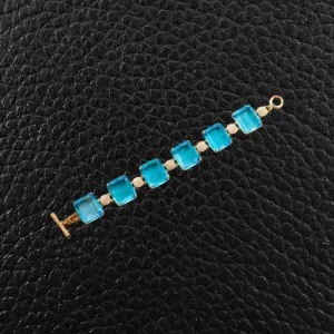 Blue Topaz & Diamond Bracelet