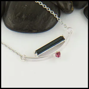 Blue Tourmaline Bar Pendant