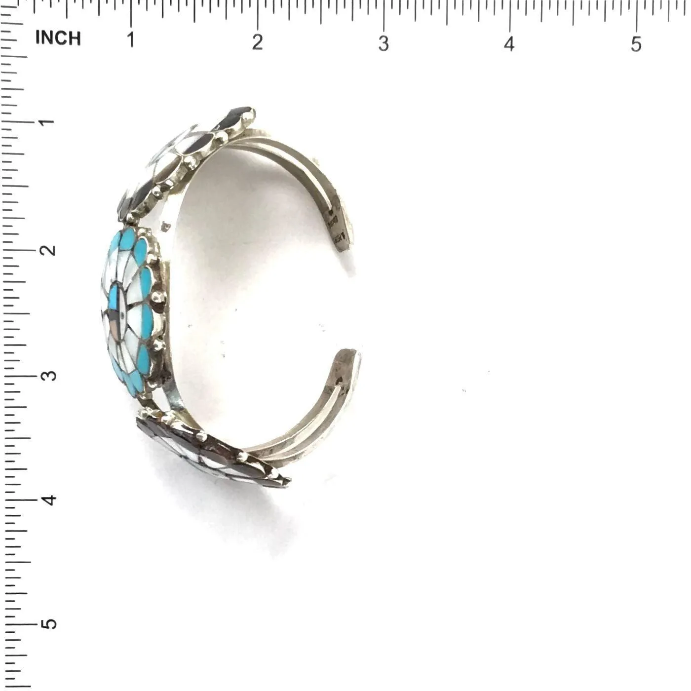 Bob Pedro Multi-Gemstone Inlay Sunface Cluster Bracelet