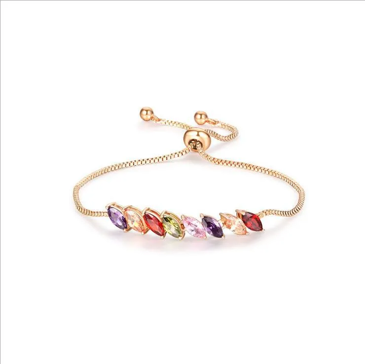 Boho Rainbow Tennis Bracelets For Women Adjustable Women's Bracelet Zircon Jewellry Friend Gift Wholesale Jewery