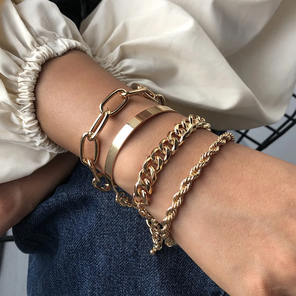 Bold Chain Alloy Bracelet