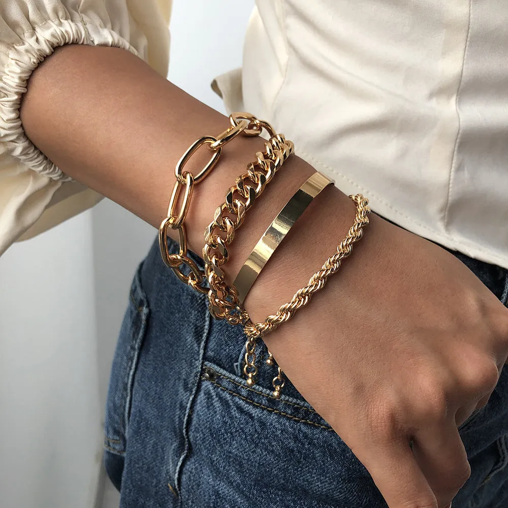 Bold Chain Alloy Bracelet