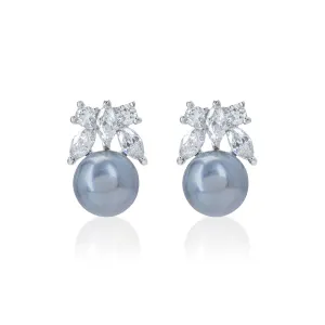 Bows of Grey Pearl Earrings