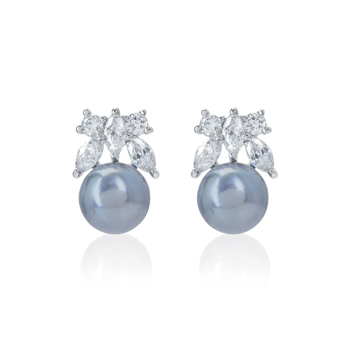 Bows of Grey Pearl Earrings