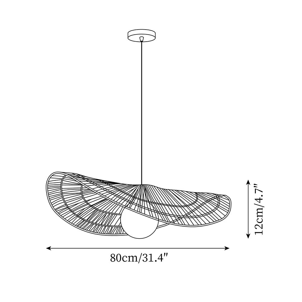 Bukolische Rattan Pendant Lamp