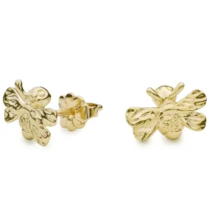 Bumble Bee Solid Gold Stud Earrings