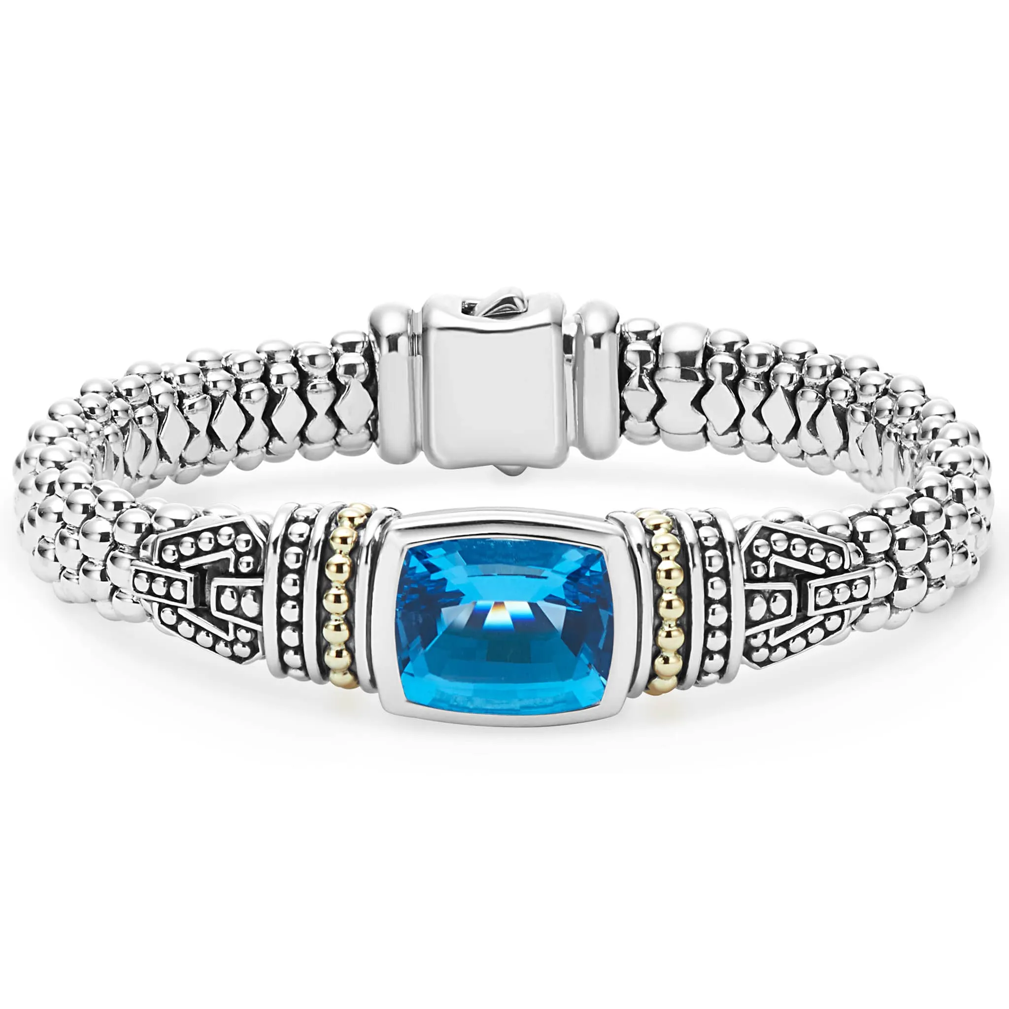 Caviar Color Swiss Blue Topaz Caviar Bracelet | 9mm