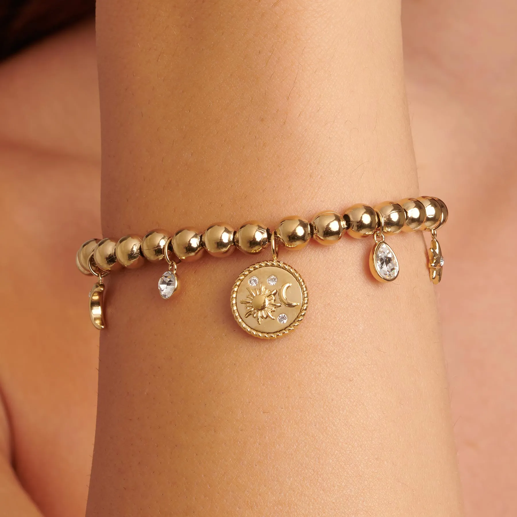 Celestial Chakra Bracelet in Gold Plated Stainless Steel