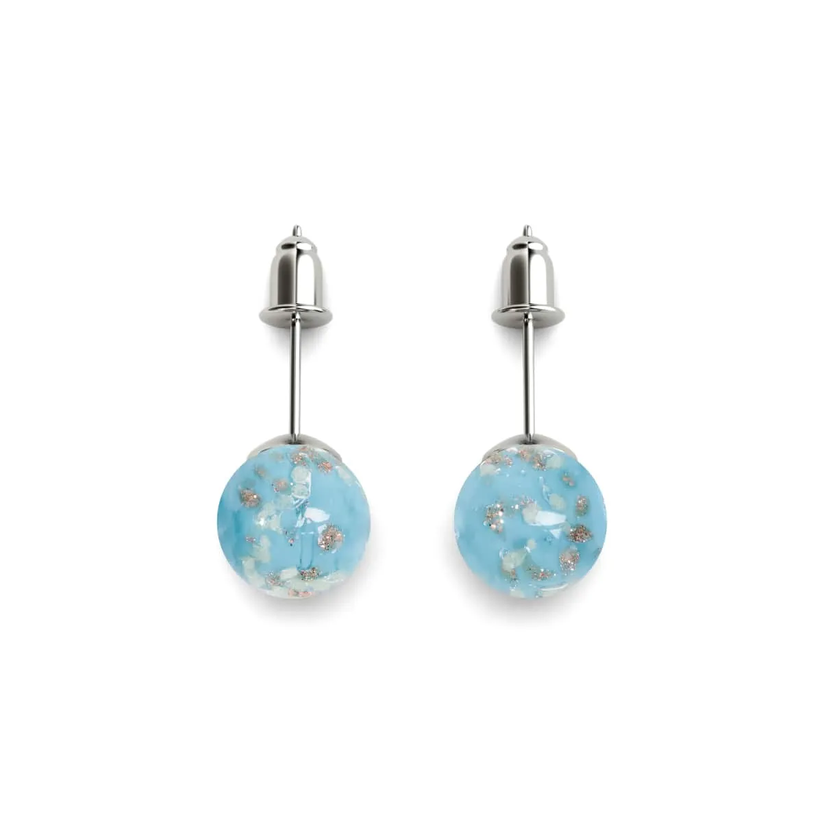 Cerulean | .925 Sterling Silver | Firefly Glass Stud Earrings