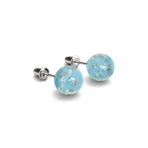 Cerulean | .925 Sterling Silver | Firefly Glass Stud Earrings