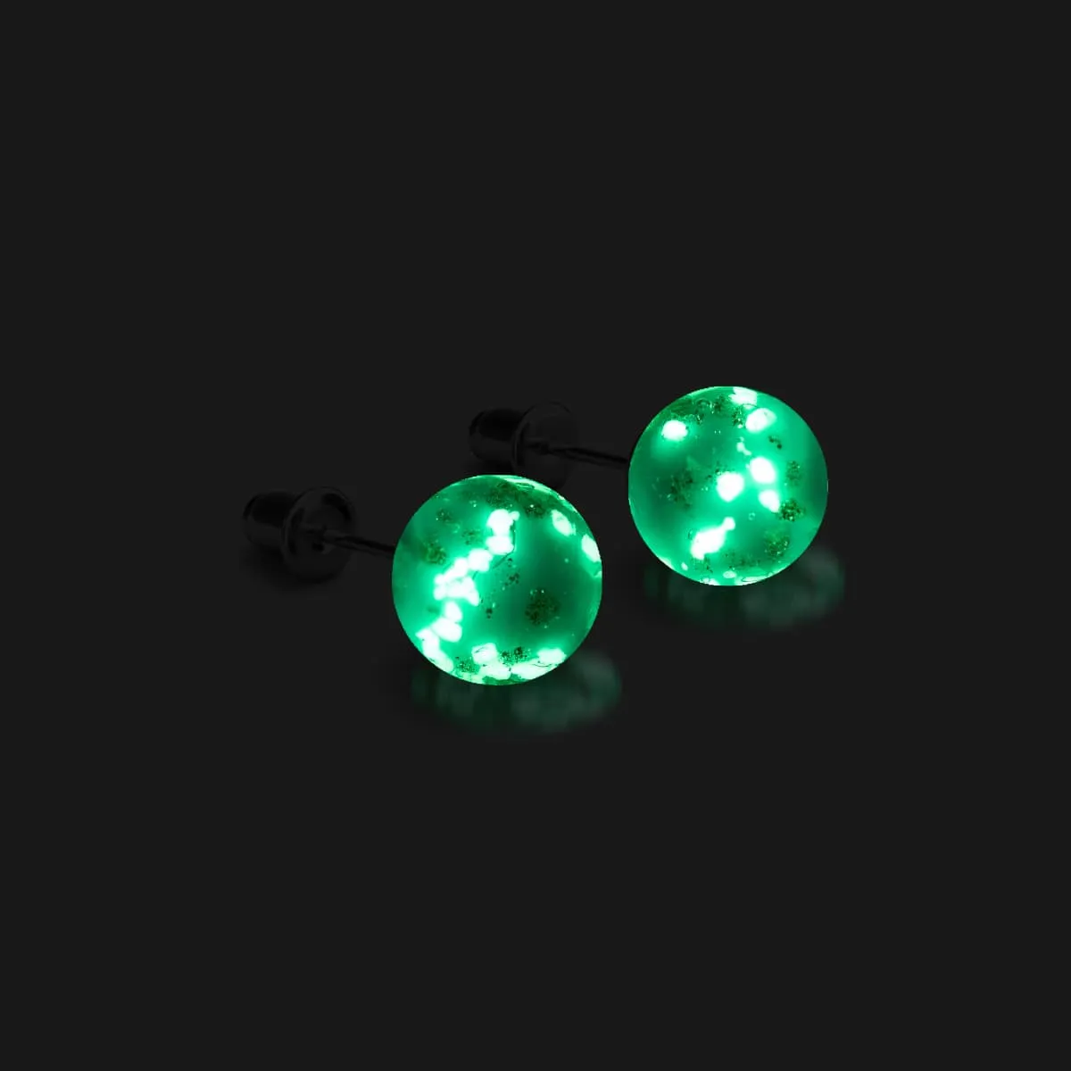 Cerulean | .925 Sterling Silver | Firefly Glass Stud Earrings