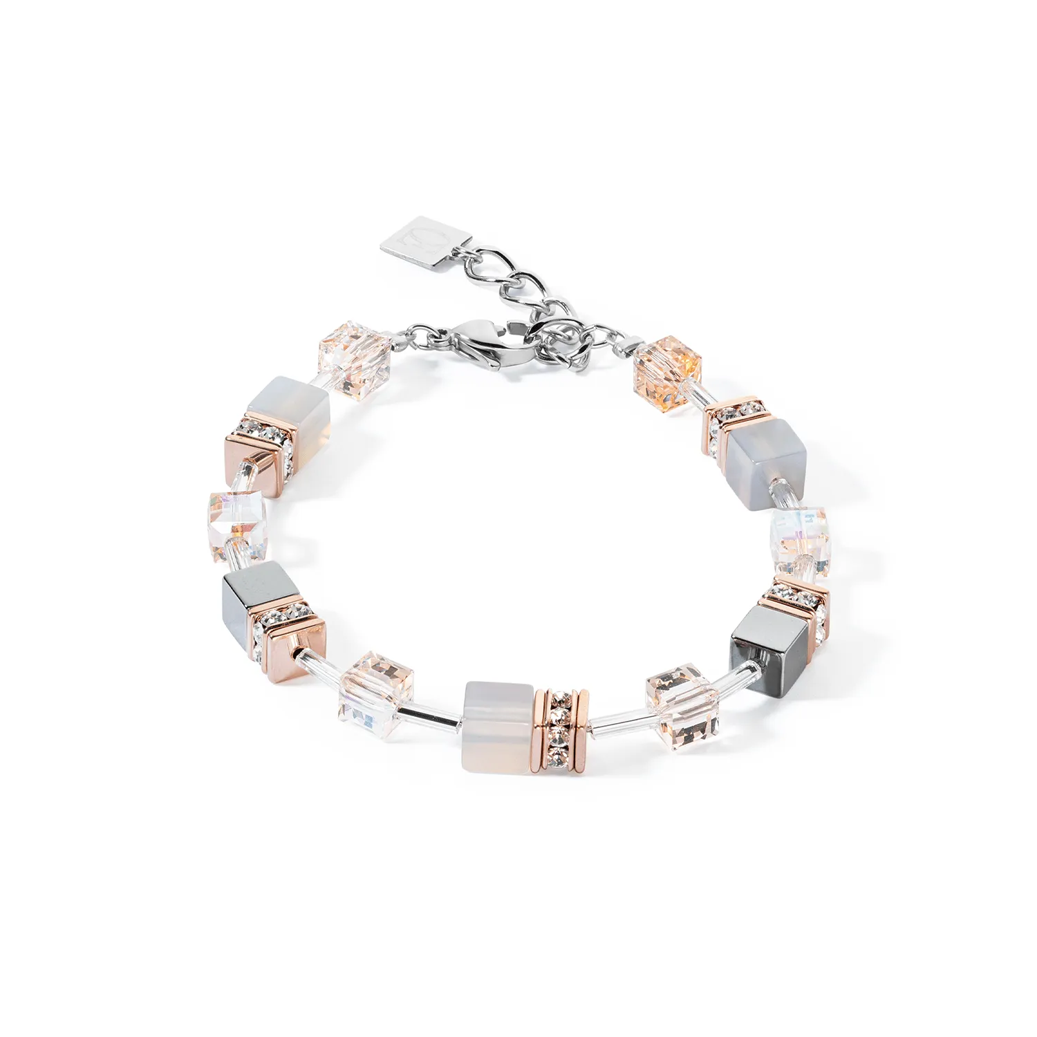 Coeur De Lion GeoCUBE® Iconic Precious Rose Gold and Peach Bracelet