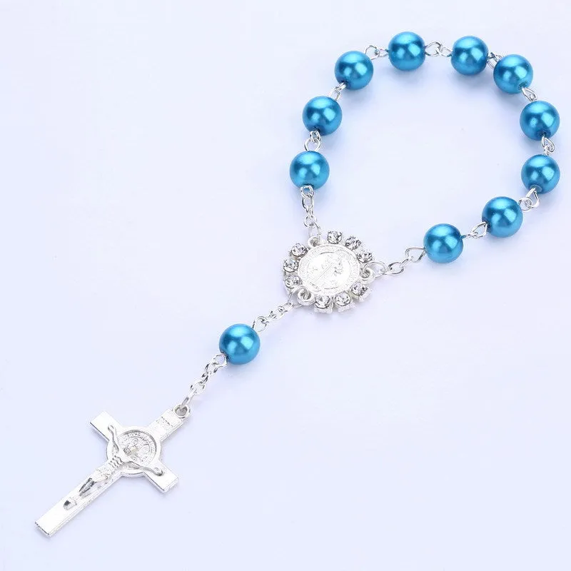 Cross Pendant Rosary Bracelet