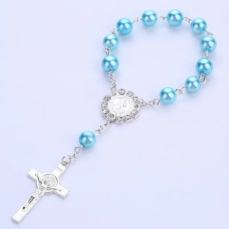 Cross Pendant Rosary Bracelet