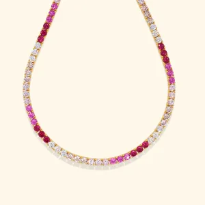 Crystal  Royal Pink Ombre Choker