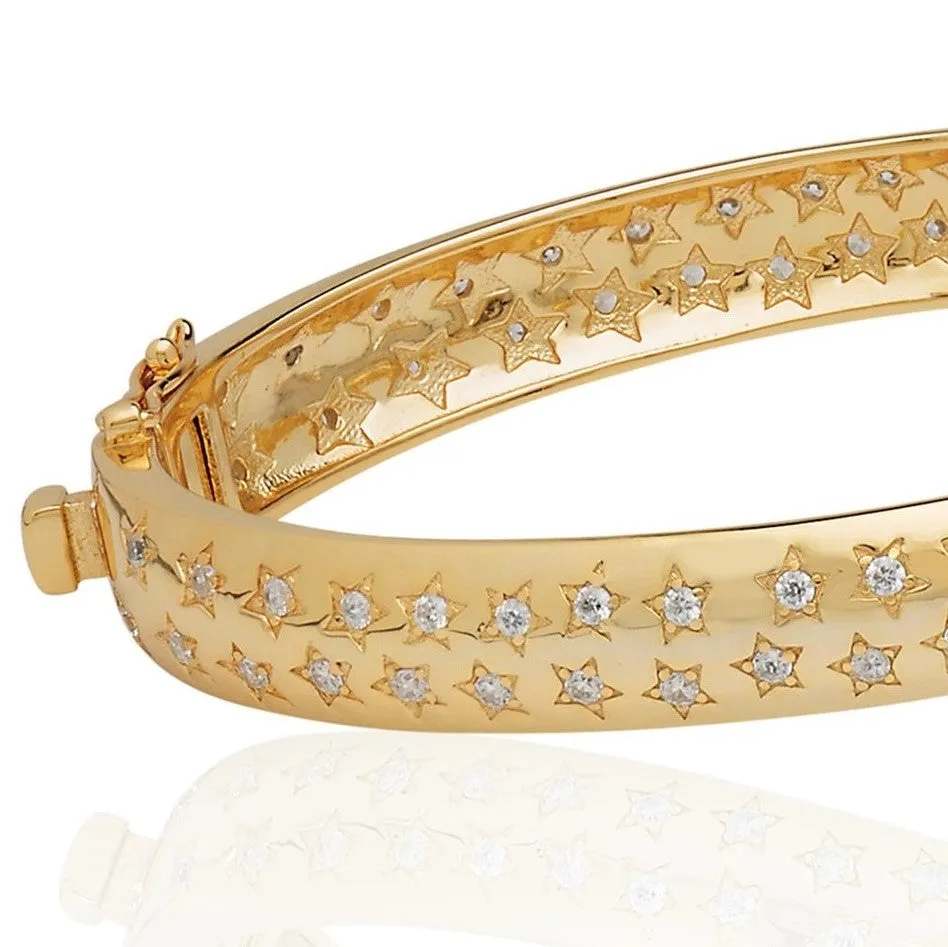 CZ Star Bangle Bracelet