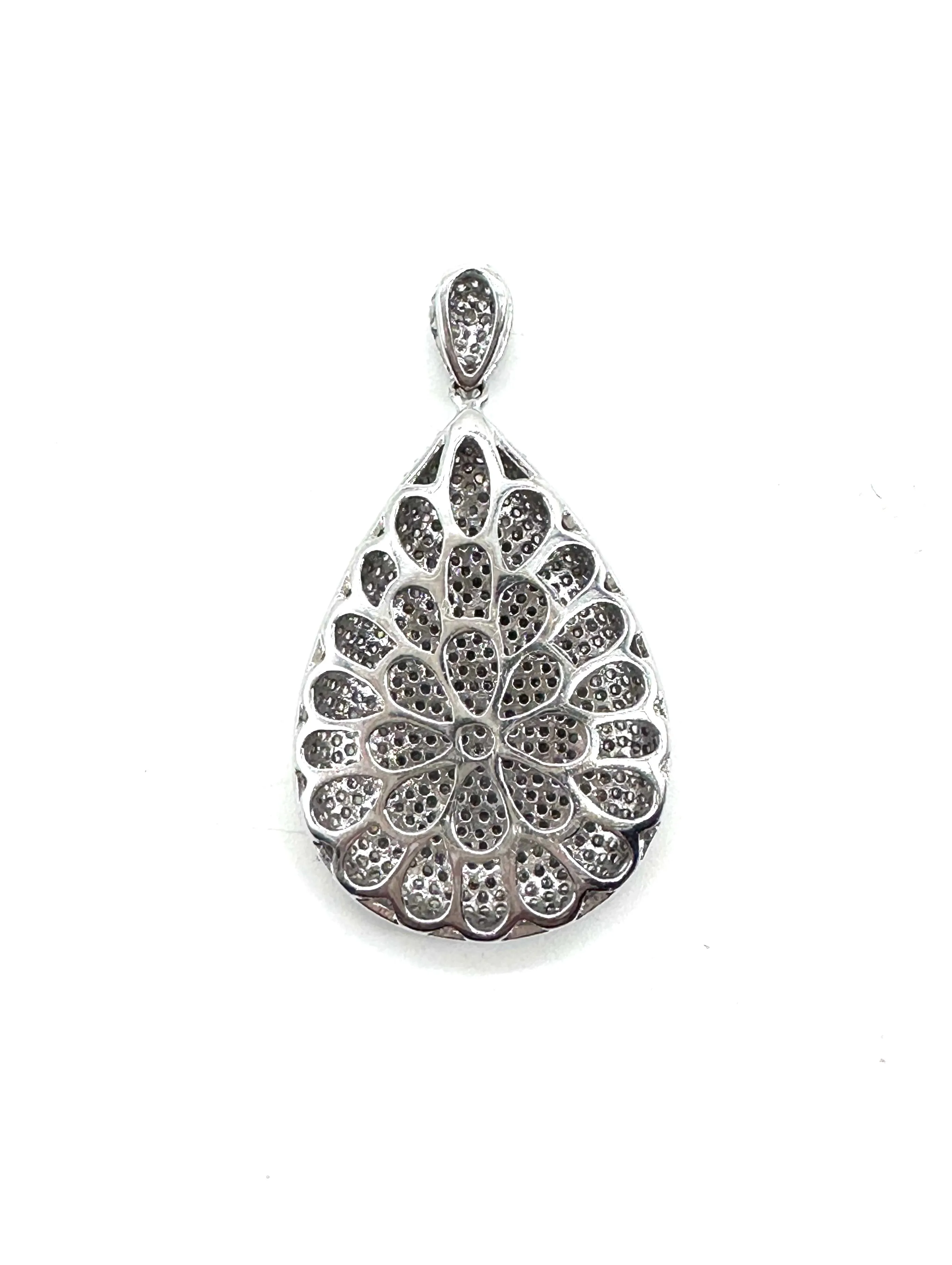 Diamond Pave Teardrop Pendant