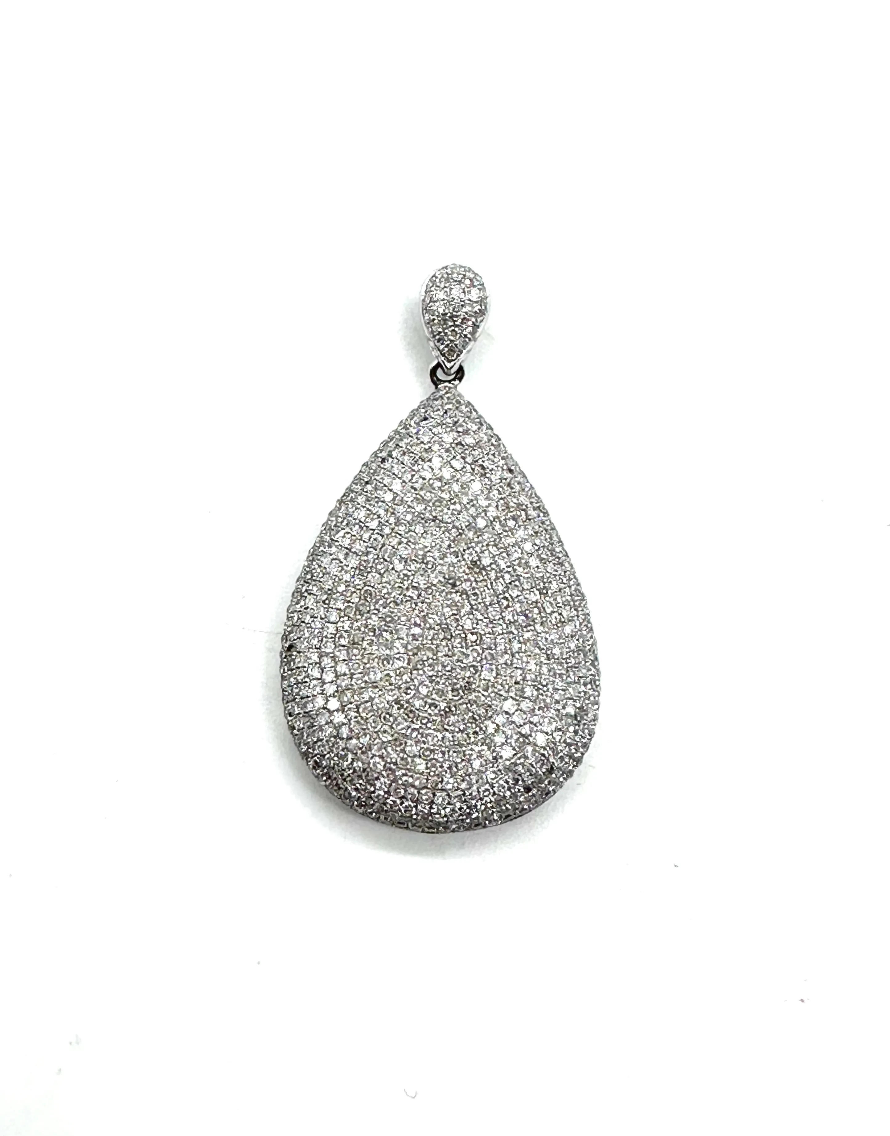 Diamond Pave Teardrop Pendant