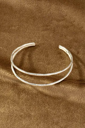 Double Wire Cuff Bracelet - Silver