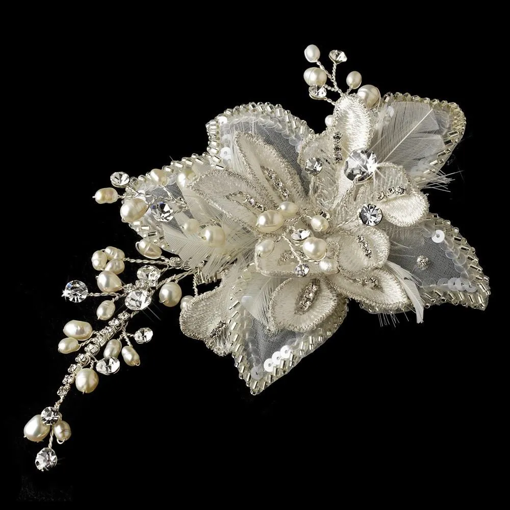 Elegant Crystal & Freshwater Pearl Bridal Comb