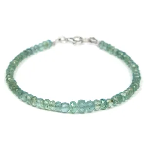 Emerald Faceted Bracelet with Sterling Silver Trigger Clasp