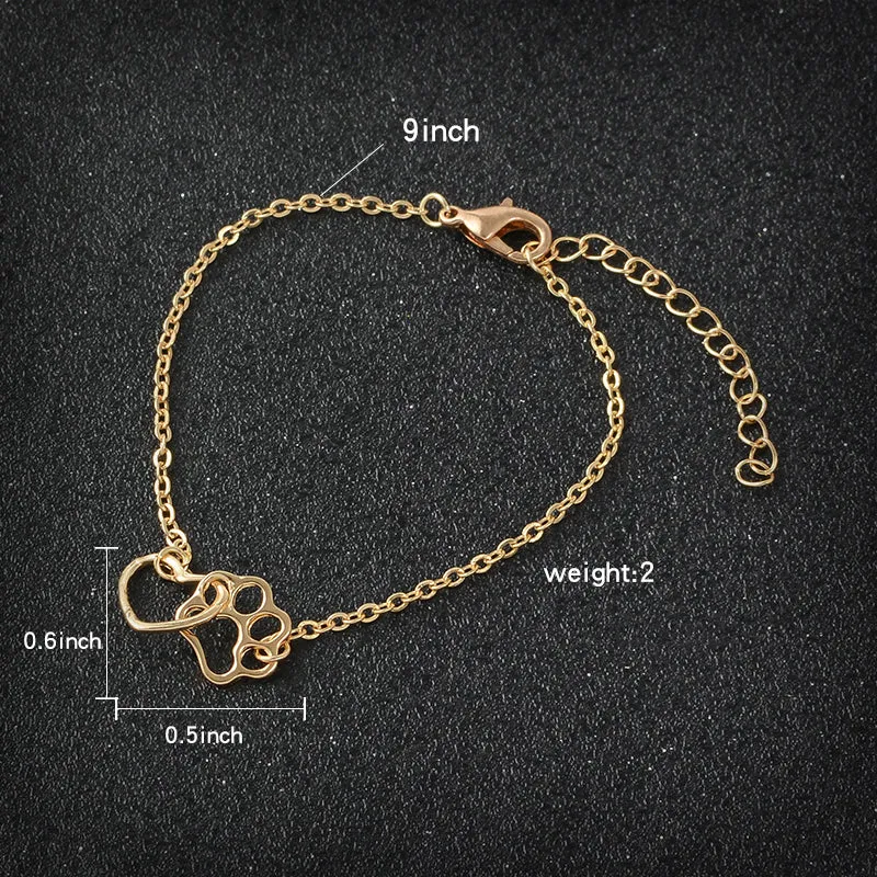 Europe And The United States Popular Love Dog Print Simple Personality Bracelet