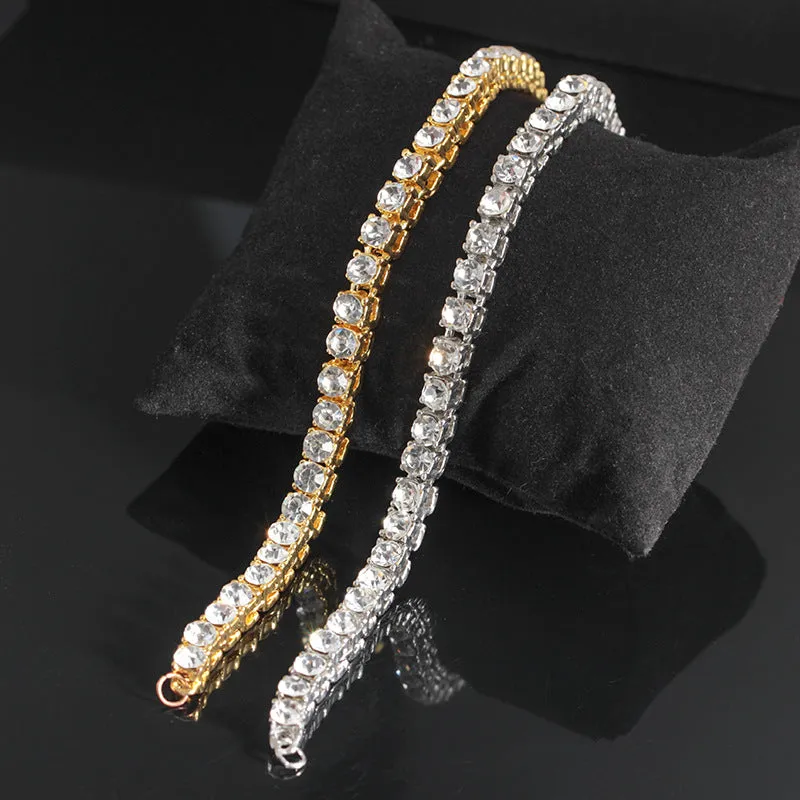 European And American Hot Sale European And American Fashion Hip-hop Single Drainage Diamond Bracelet