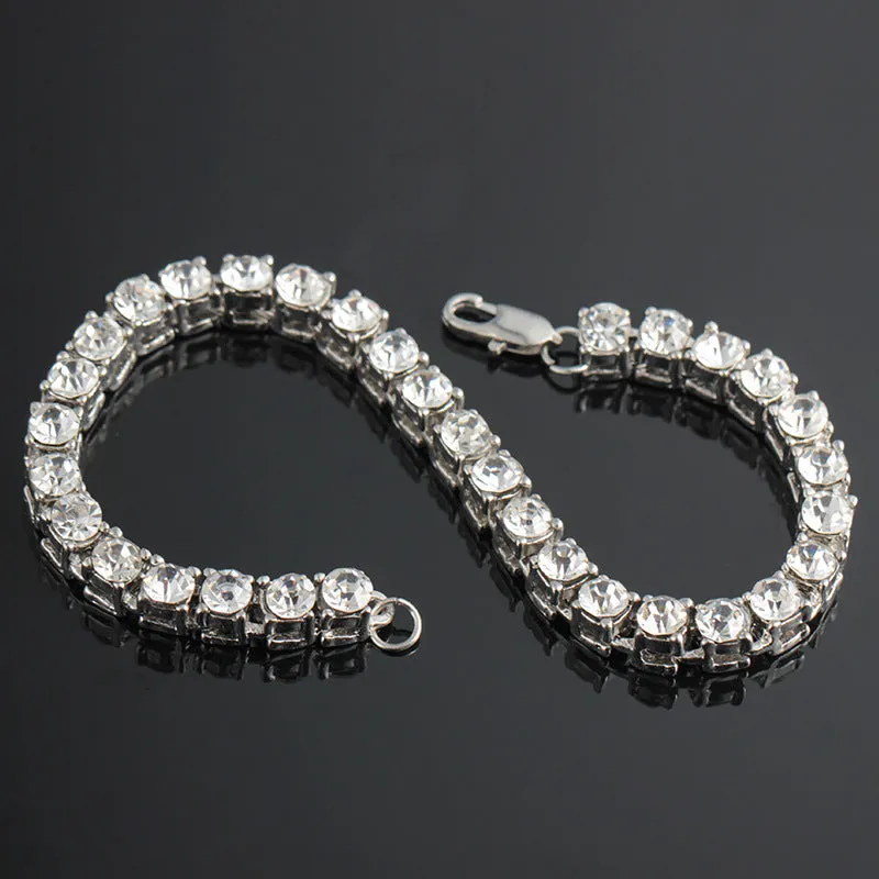 European And American Hot Sale European And American Fashion Hip-hop Single Drainage Diamond Bracelet