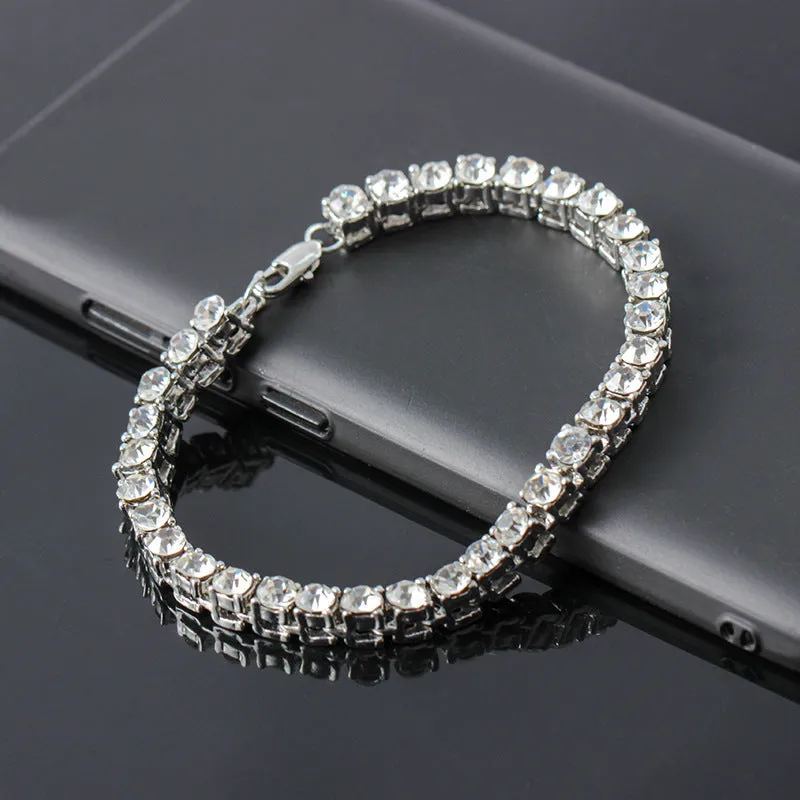 European And American Hot Sale European And American Fashion Hip-hop Single Drainage Diamond Bracelet