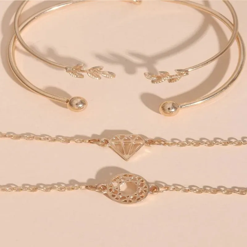 European And American Simple Leaf Knot Decoration Bracelet