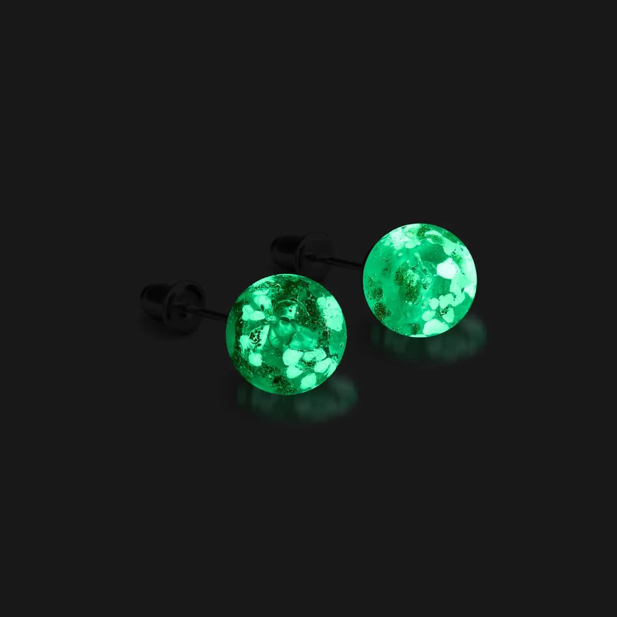 Evergreen | .925 Sterling Silver | Firefly Glass Stud Earrings