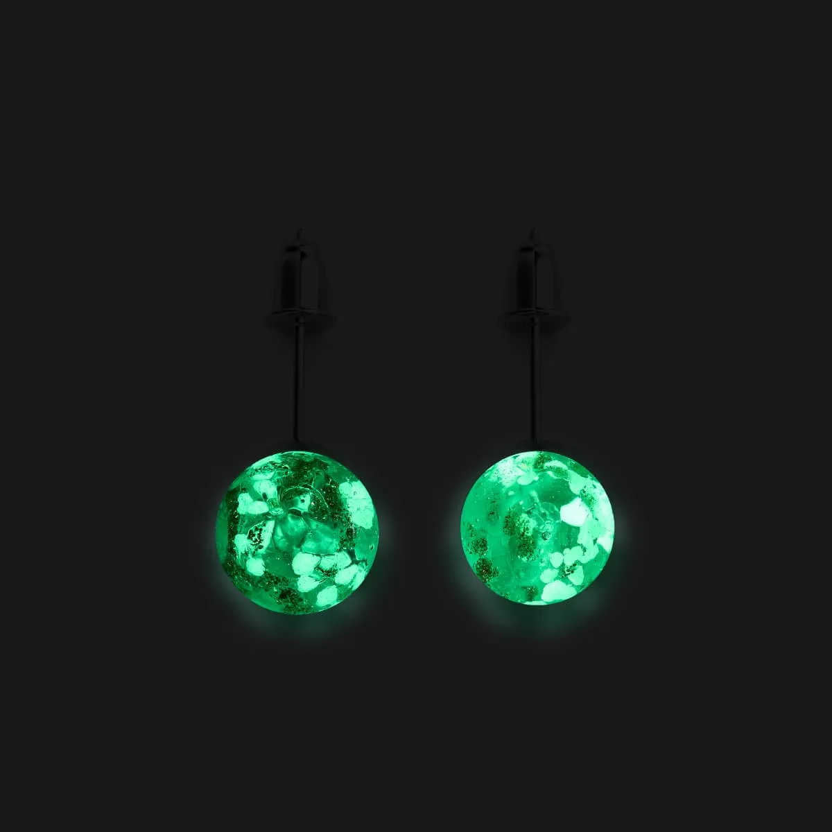 Evergreen | .925 Sterling Silver | Firefly Glass Stud Earrings