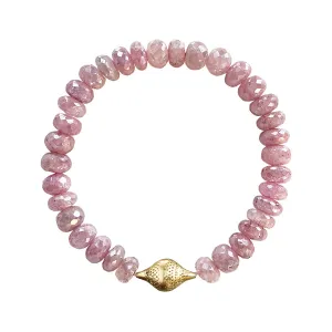 FACETED PINK ARAGONITE STRETCH BRACELET