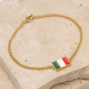 Flag 14k gold plated Bracelet -Italian