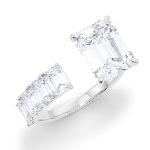 Floating Emerald Cut Diamond Ring