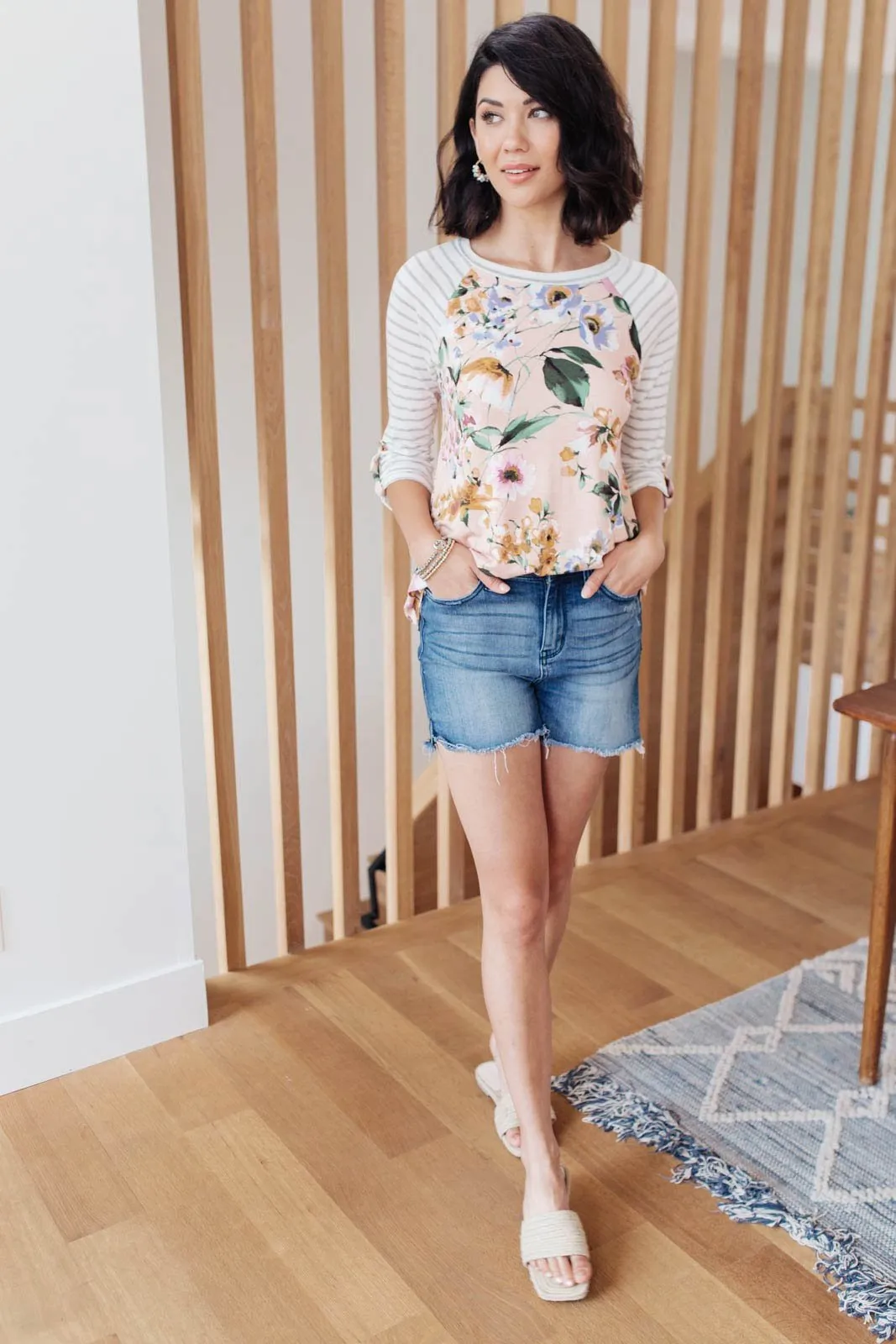 Floral Watercolor Raglan Top