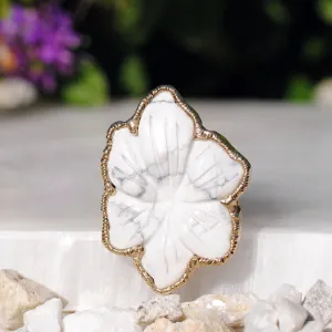 Flower Howlite Signature Ring