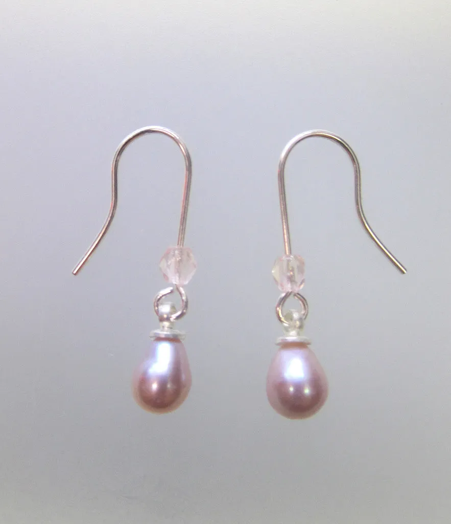 Freshwater Pearl Earrings - Silver Small