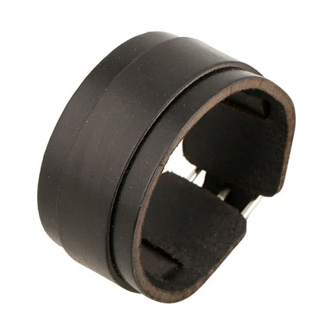 'Fright' PU Faux Leather Stud Punk Goth Bracelet, Cuff, Wristband