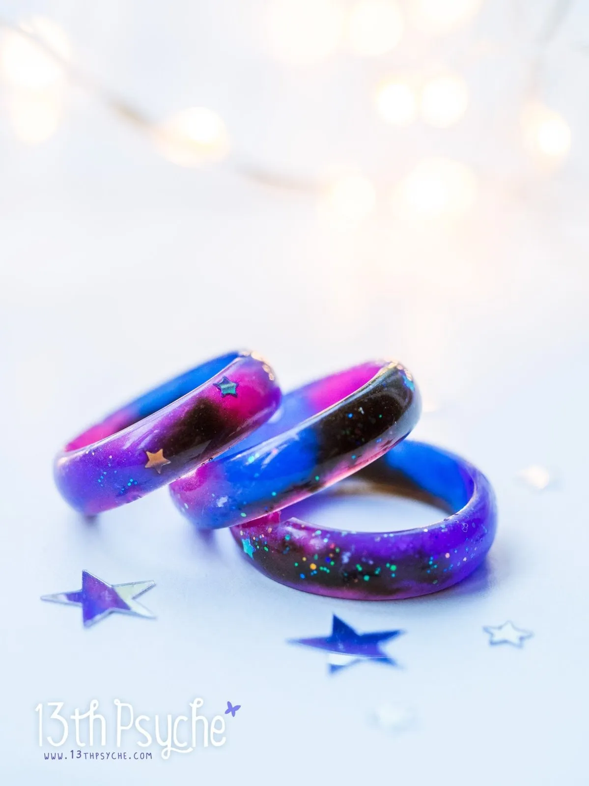 Galaxy nebula resin ring