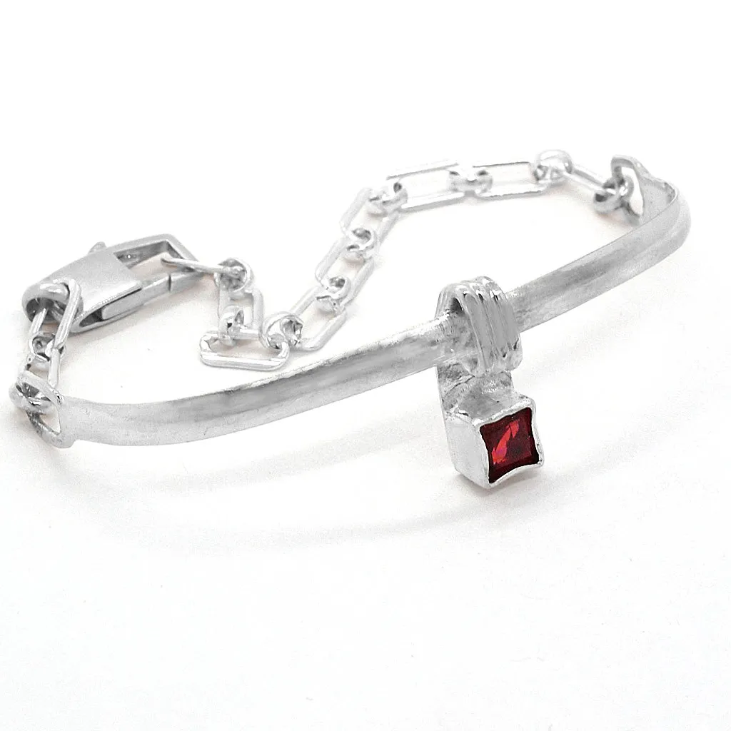 Garnet Bar Bracelet