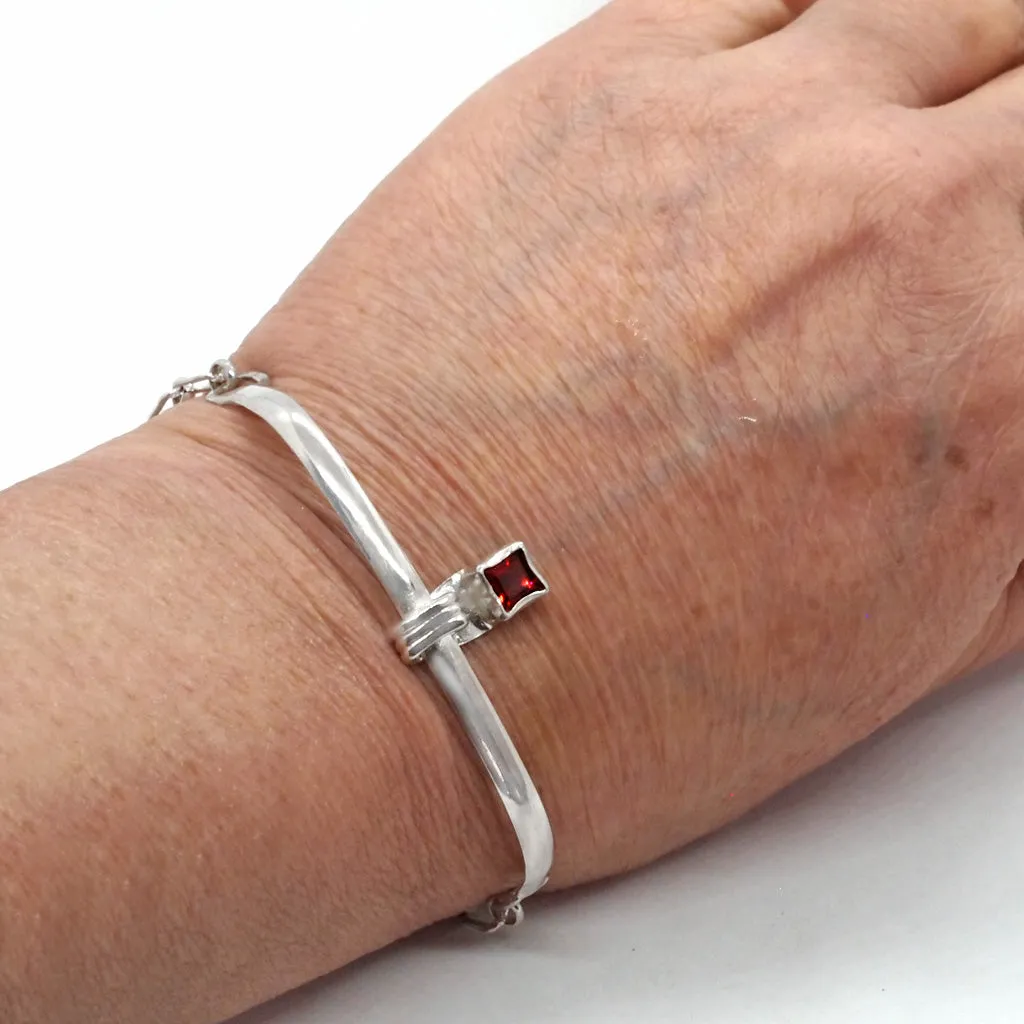 Garnet Bar Bracelet