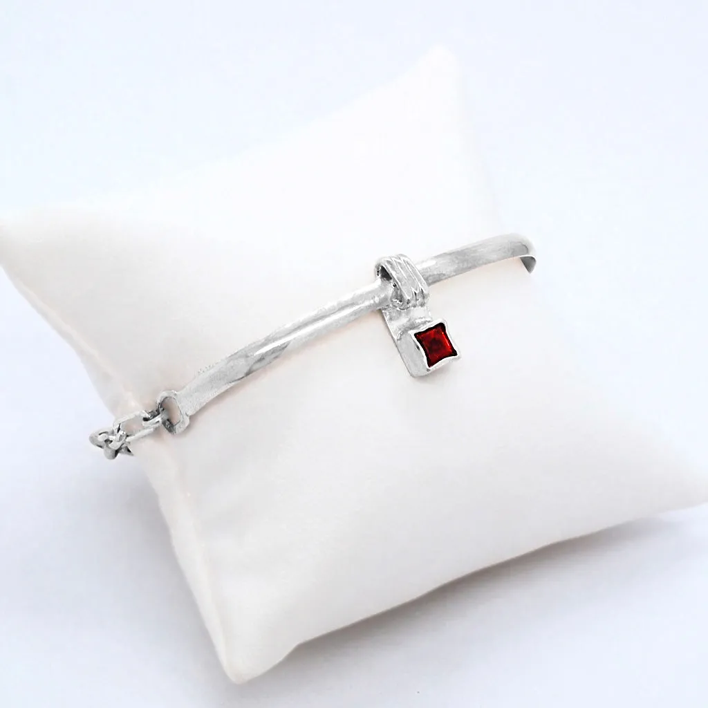 Garnet Bar Bracelet