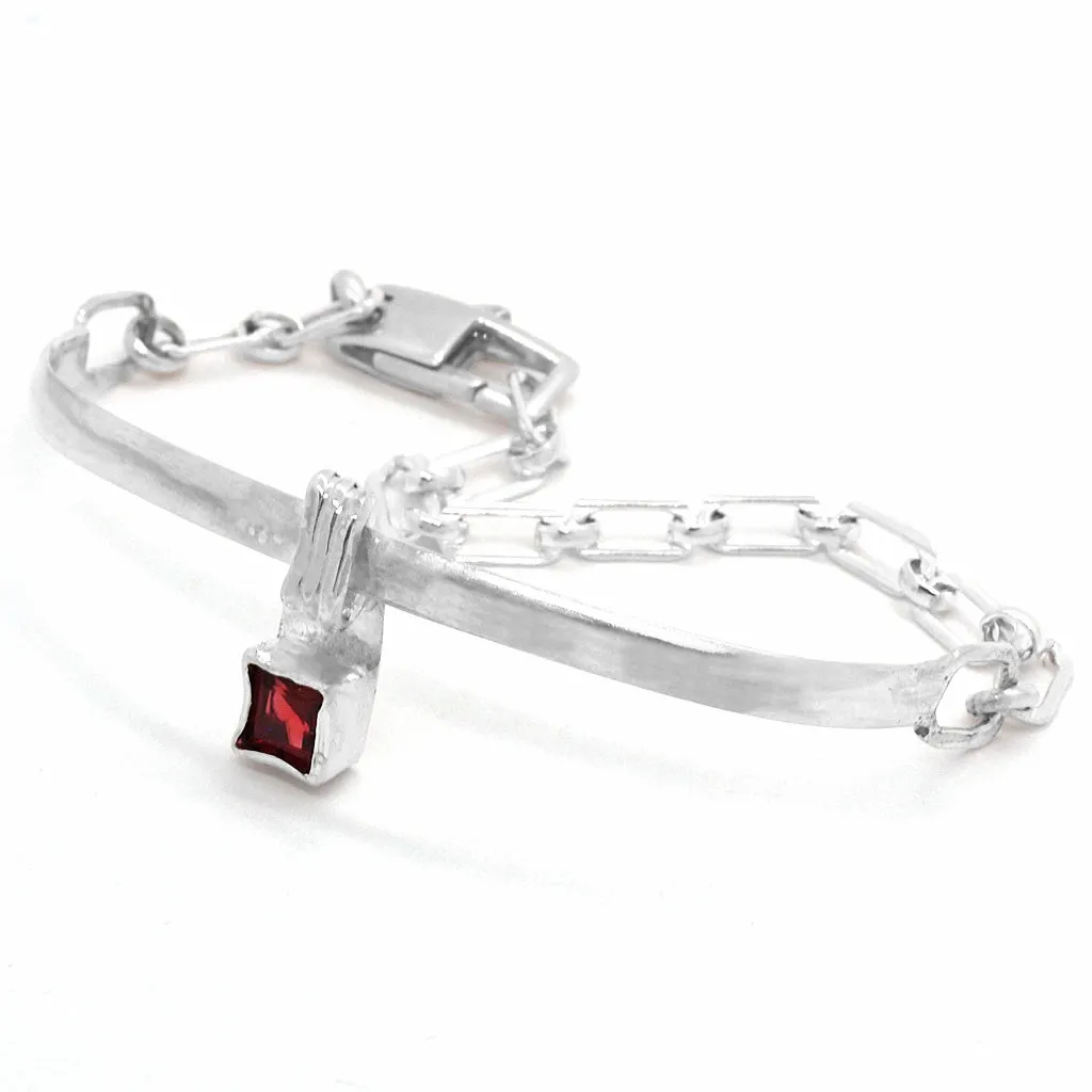 Garnet Bar Bracelet