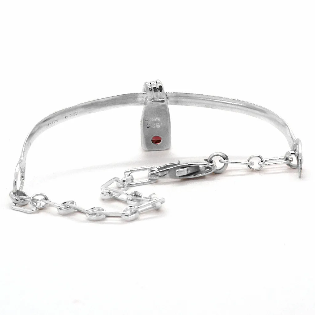 Garnet Bar Bracelet