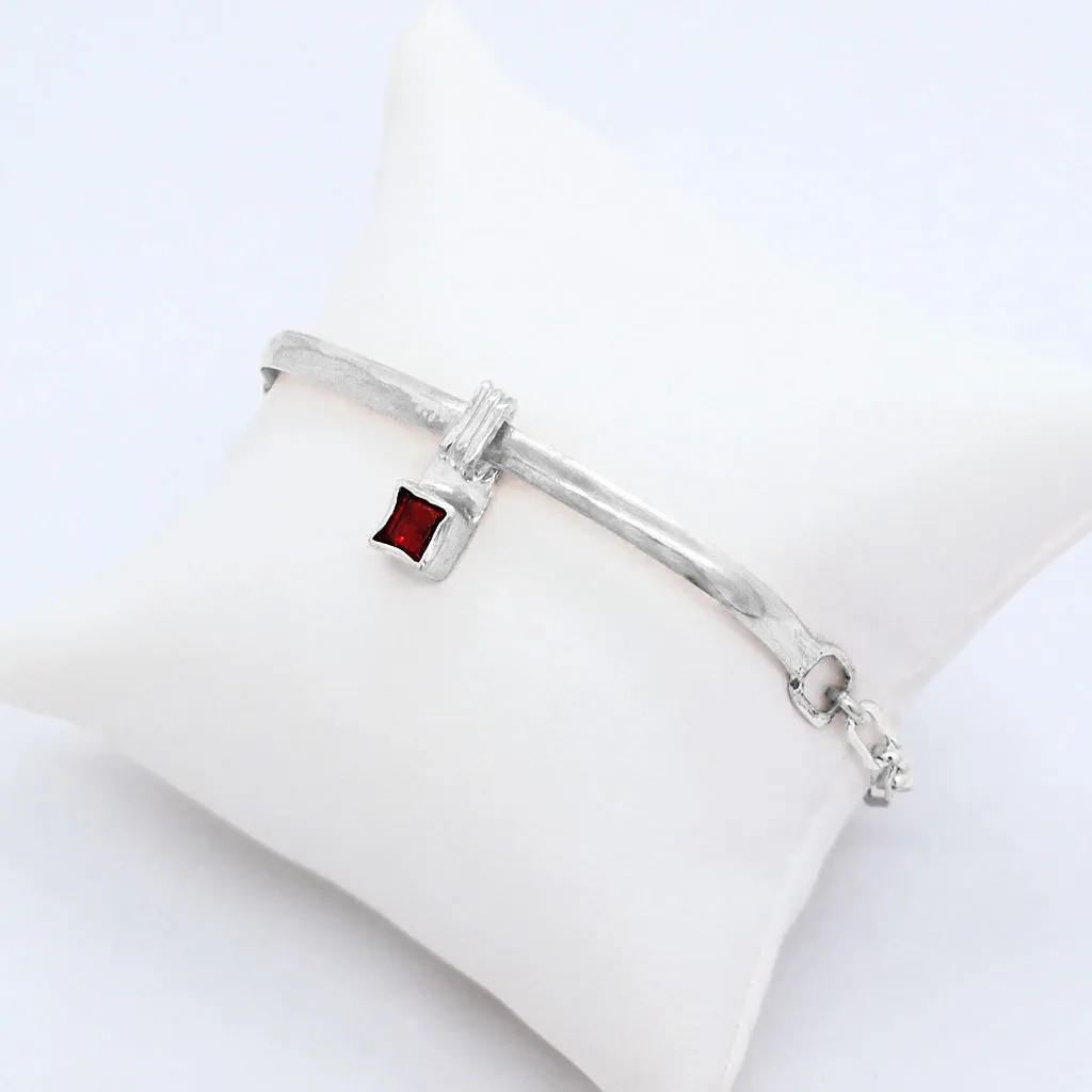 Garnet Bar Bracelet