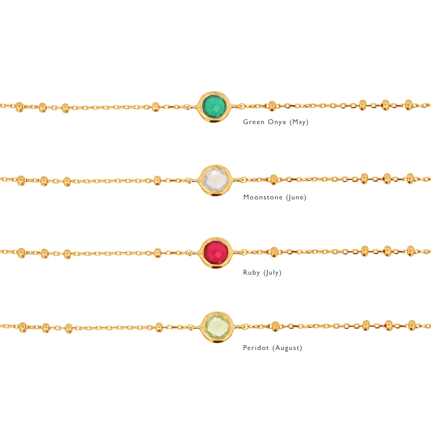 Gold Birthstone Bracelet