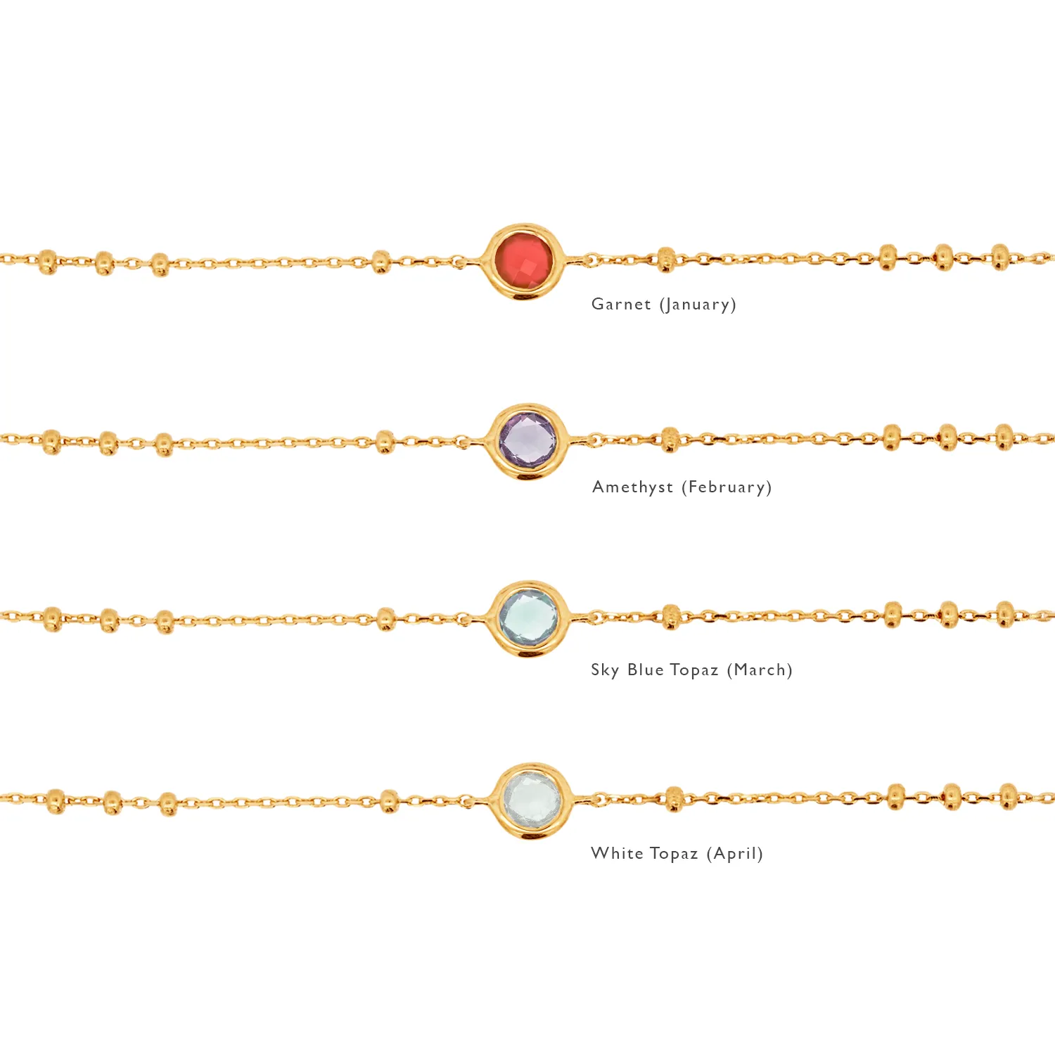 Gold Birthstone Bracelet