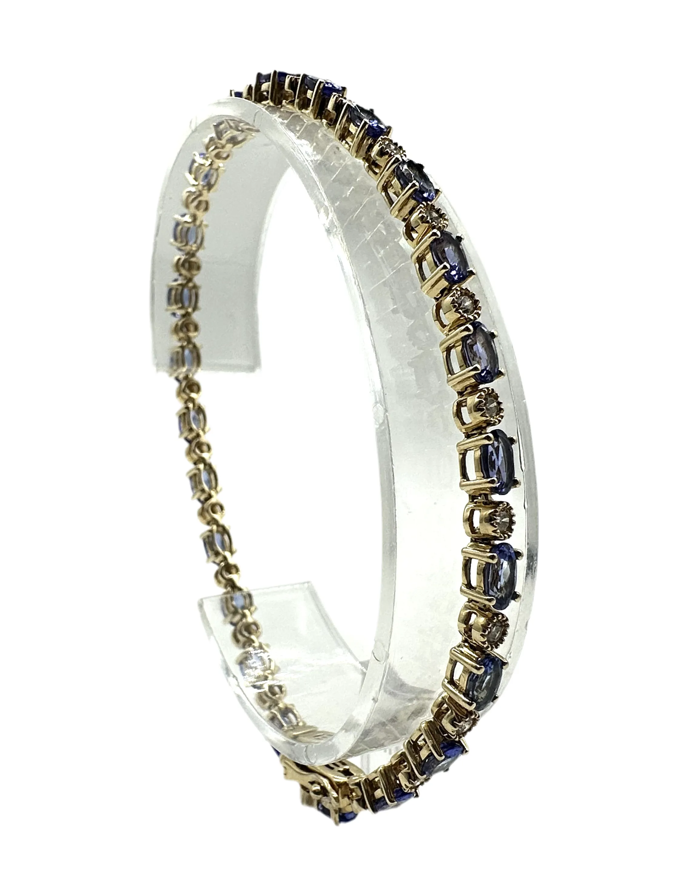 Gold Diamond and Tanzanite Bracelet